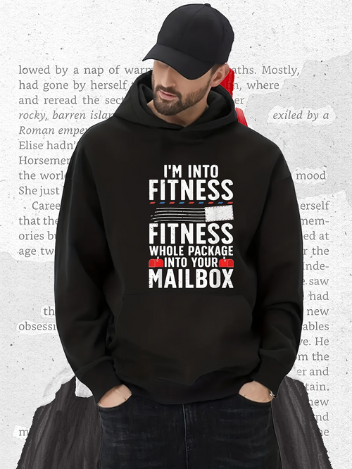 Men's Graphic Hoodie Im Into Fitness Fitness Whole Package Into Your Mailbox Hoodie