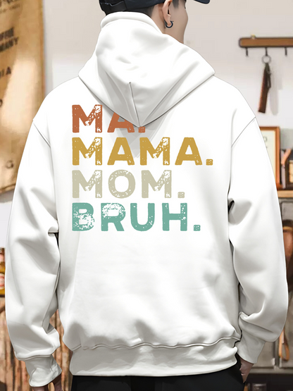 Men's Graphic Hoodie Mama Mom Bruh Vintage Style Letters On Cozy Hoodie