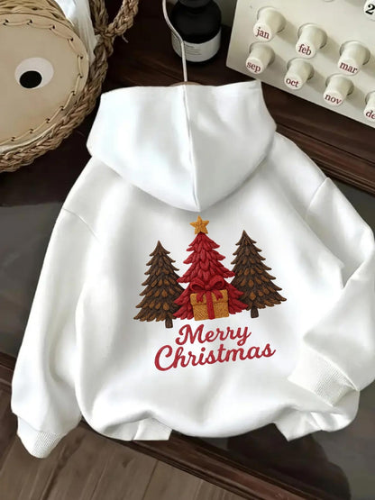 Women's Graphic Hoodie Merry Christmas Snow Covered Trees And Cozy Cabin Under Starry Night Tree