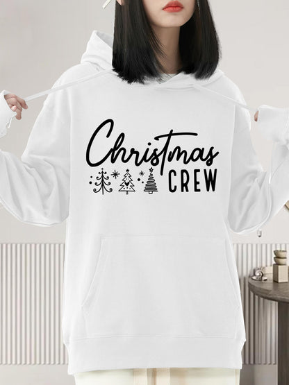 Women's Graphic Hoodie Christmas Crew Festive Winter Snowflakes Holiday Pine Trees Hoodie