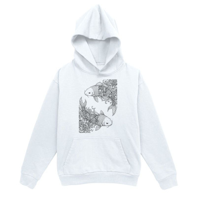 Men's Graphic Hoodie Intricate Ornamental Patterns With Swimming Serene Koi Fish
