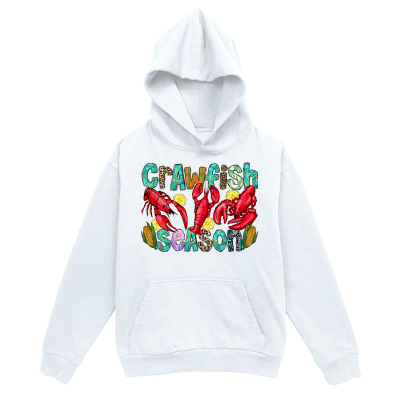 Men's Graphic Hoodie Crawfish Season Brightly Colored Cartoon Crustaceans Surrounded By Festive Vegetables Hoodie