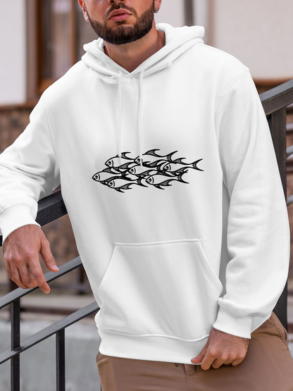 Men's Graphic Hoodie Swimming In Calm Waters Under Gentle Light Fish