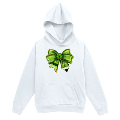 Men's Graphic Hoodie Vibrant Green Ribbon With Shining Satin Texture Adorning The Center Bow