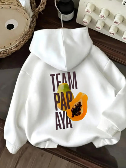 Women's Graphic Hoodie Team Papaya With Ripe Tropical Fruit Illustration Hoodie