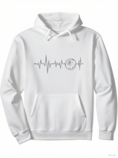 Men's Graphic Hoodie Heartbeat Rhythm With Vinyl Record Pulse Centered Design
