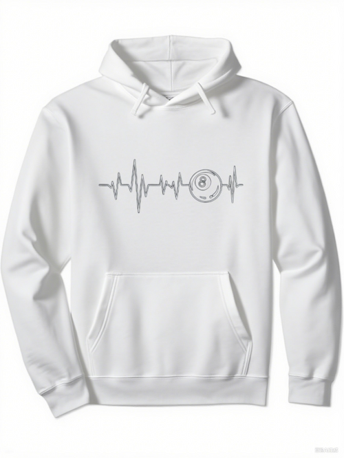 Men's Graphic Hoodie Heartbeat Rhythm With Vinyl Record Pulse Centered Design