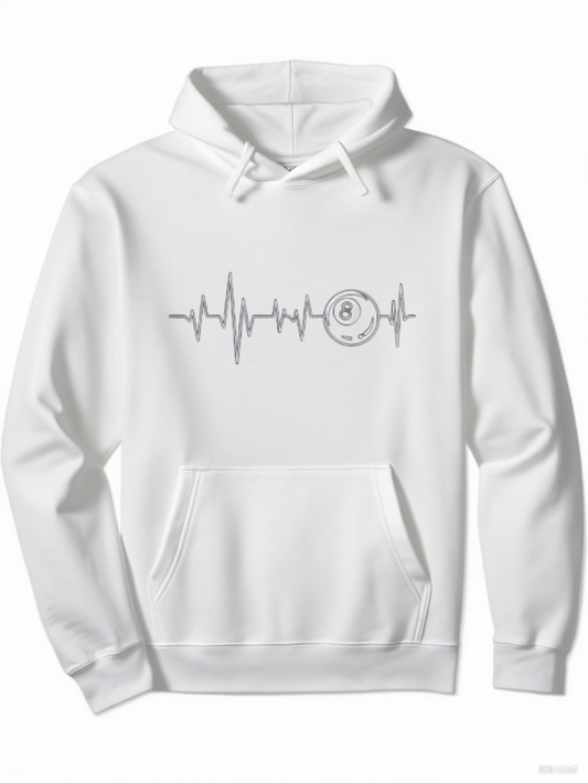 Men's Graphic Hoodie Heartbeat Rhythm With Vinyl Record Pulse Centered Design