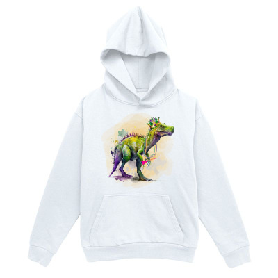 Men's Graphic Hoodie Color Splash Artistic Jungle Among Bright Leaves Dinosaur