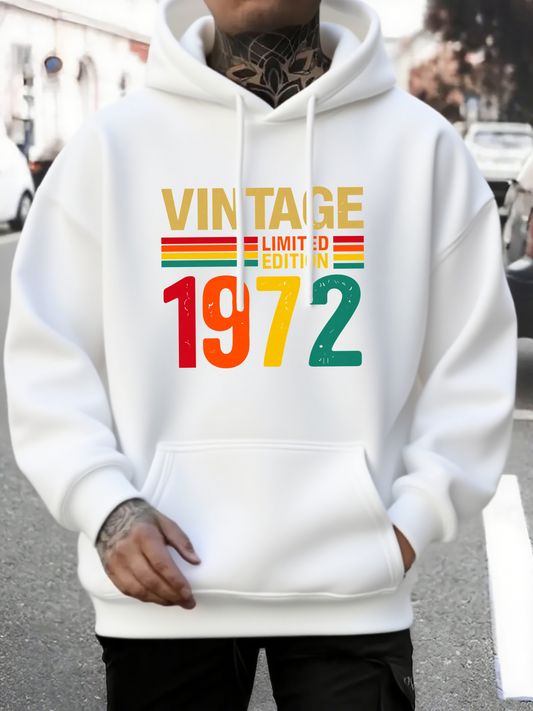 Men's Graphic Hoodie Vintage Limited Edition With Colorful Retro Numbers Hoodie