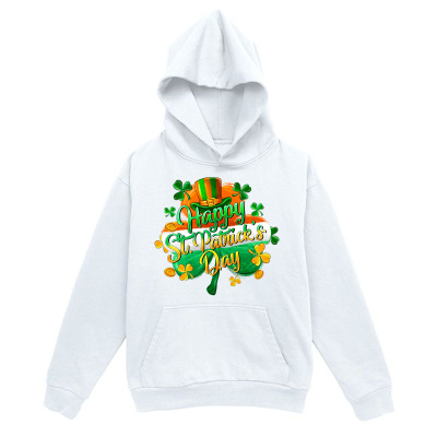 Men's Graphic Hoodie Happy St Patricks Day With Green Shamrocks Gold Coins And Leprechaun Hat Hoodie