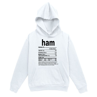 Men's Graphic Hoodie Ham Graphic With Nutritional Info Ingredients Surrounded By Simple Text Hoodie