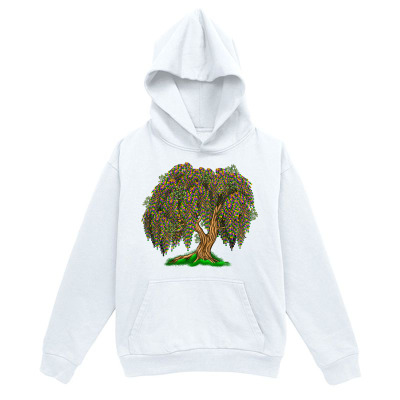 Men's Graphic Hoodie Lush Greenery Under Soft Sunlight Willow Tree