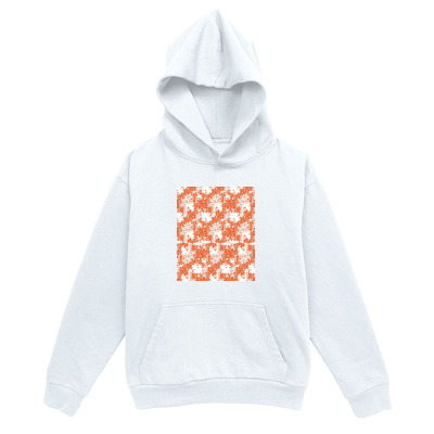 Men's Graphic Hoodie Repeating Playful Orange Foxes In Whimsical Pattern Surrounded By Soft White Space Fox