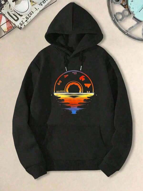Women's Graphic Hoodie Sunset Horizon With Vibrant Reflections Over Calm Water