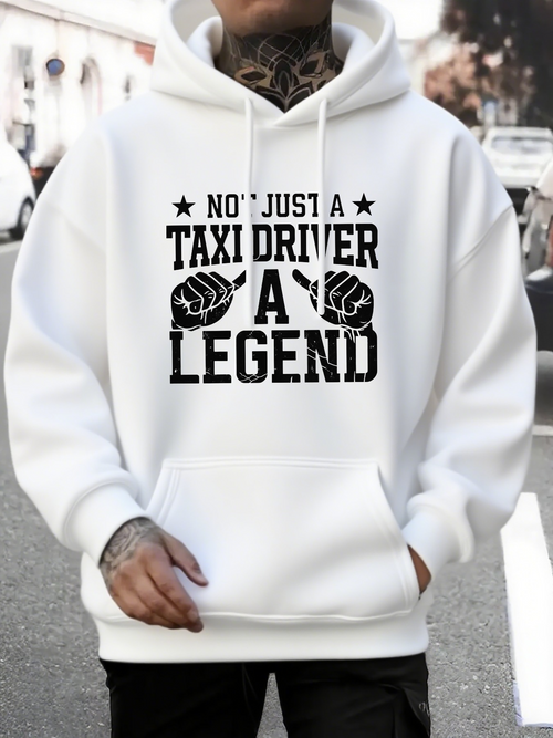 Men's Graphic Hoodie Not Just A Taxi Driver A Legend With Raised Fists Surrounded By Stars Hoodie