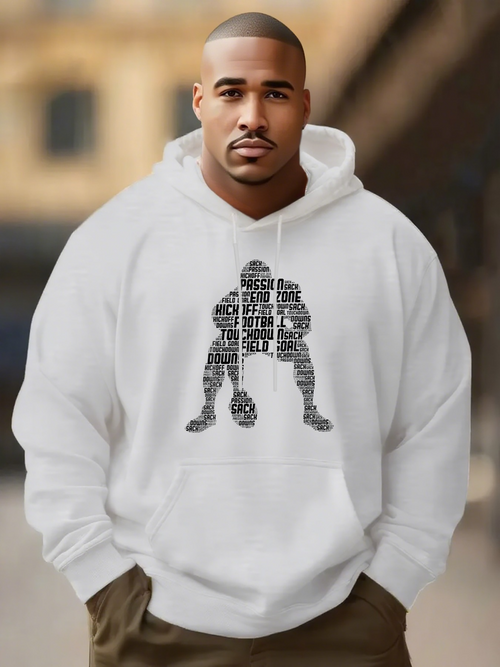 Men's Graphic Hoodie Strong Willpower Motivate Strength Power Man Silhouette Hoodie
