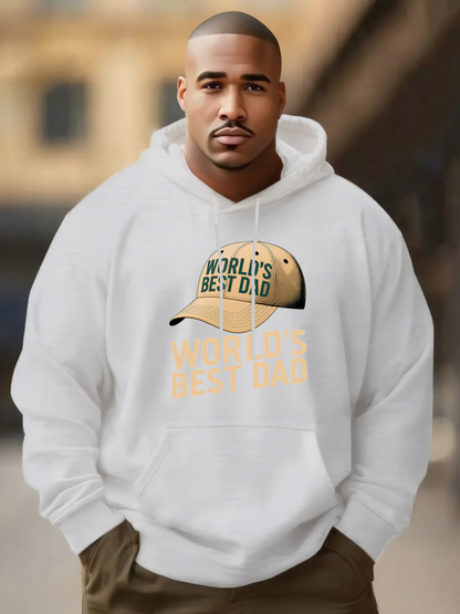 Men's Graphic Hoodie Worlds Best Dad With A Yellow Baseball Cap Illustration