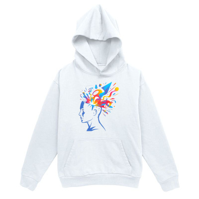 Men's Graphic Hoodie Colorful Abstract Energy Flow Bursting From Human Head