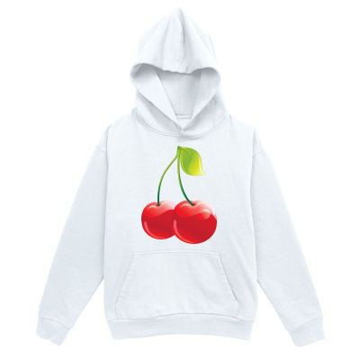Men's Graphic Hoodie Vibrant Colorful Green Leaf On White Sweater Cherry
