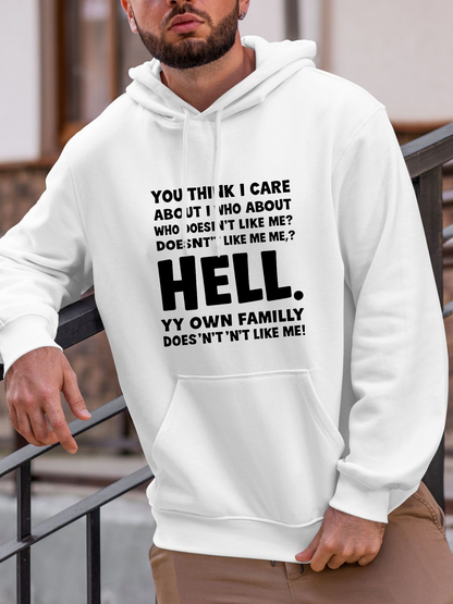 Men's Graphic Hoodie Do Not Like Me Bold Letters Statement Hoodie