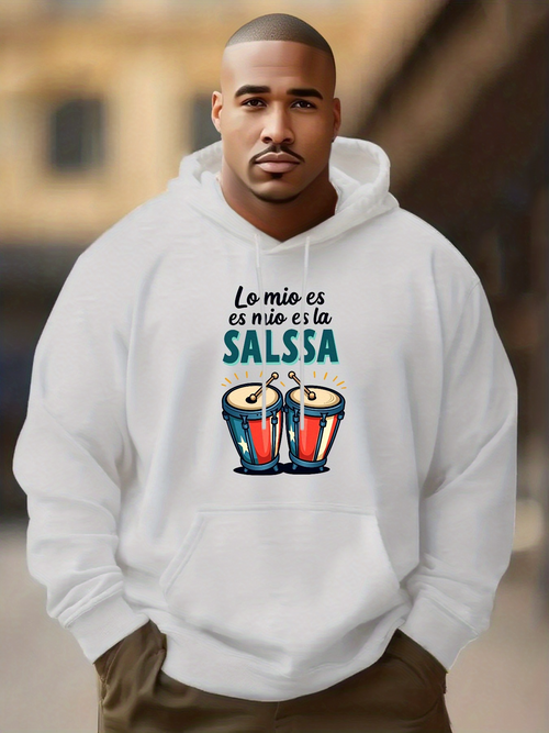Men's Graphic Hoodie Colorful Percussion With Music Notes And Cuban Drums