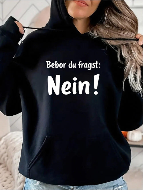 Women's Graphic Hoodie Black round and black straight line design