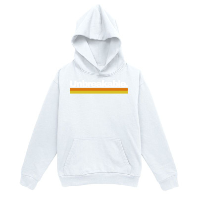 Men's Graphic Hoodie Minimalist White Hoodie With Bold Horizontal Orange Stripe