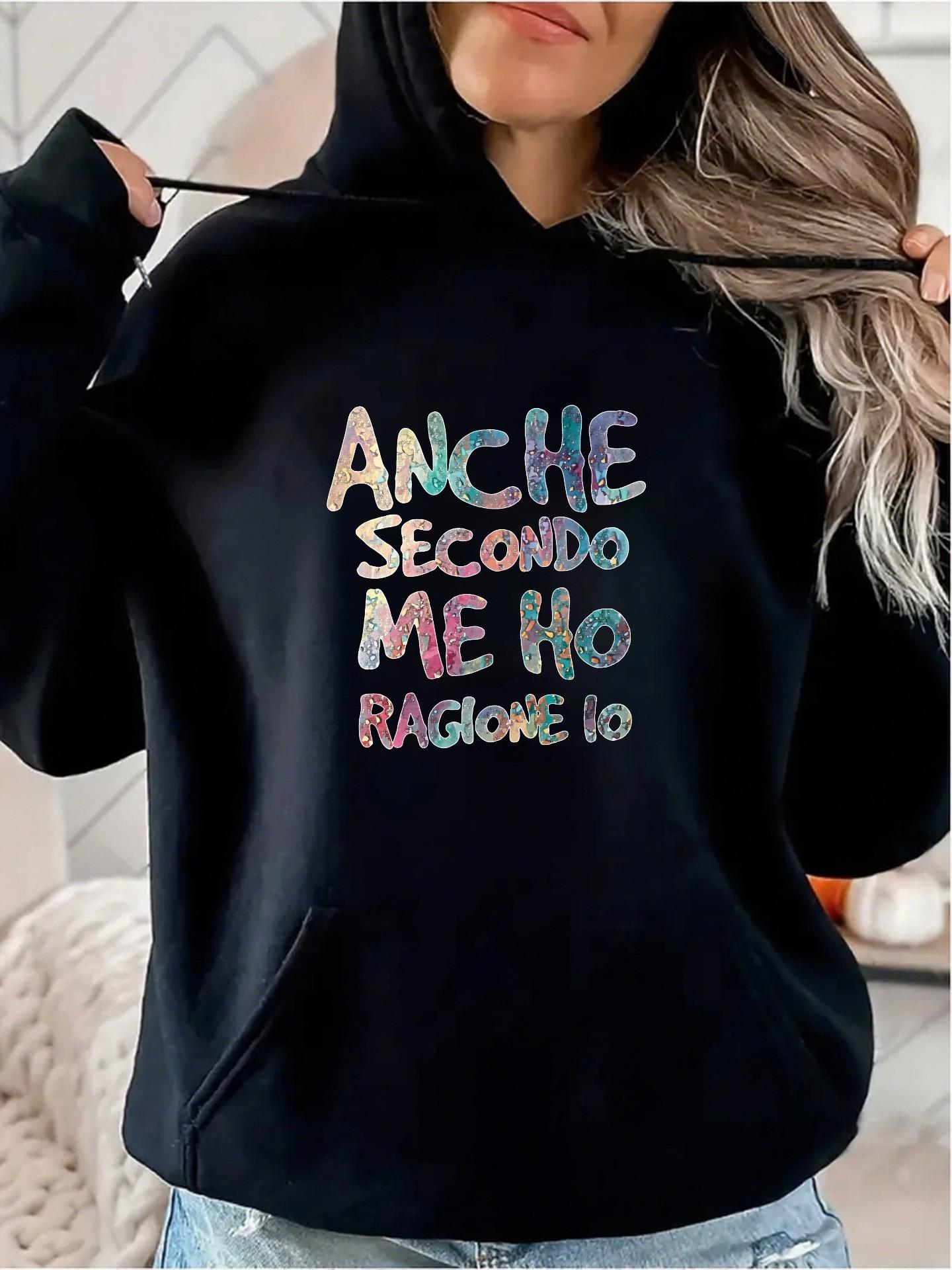 Women's Graphic Hoodie Watercolor letter print