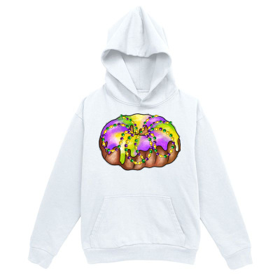 Men's Graphic Hoodie Colorful Sprinkles Dripping Icing Over Delicious Sweet Donut