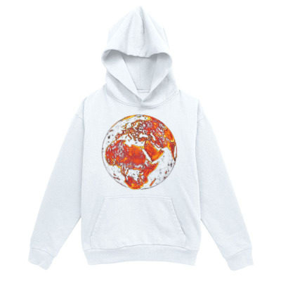 Men's Graphic Hoodie Vivid Abstract Art With Fiery Red And Orange Detailed Globe