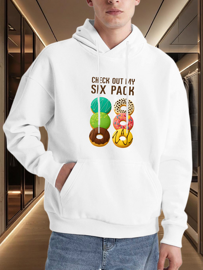 Men's Graphic Hoodie Check Out My Six Pack Colorful Donuts Sweet Treats Hoodie