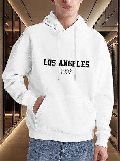 Men's Graphic Hoodie Los Angeles Bold Lettering With Year Printed Hoodie