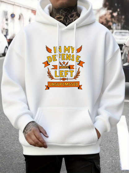 Men's Graphic Hoodie In My Defense I Left Unsurprised Autumn Leaves Hoodie