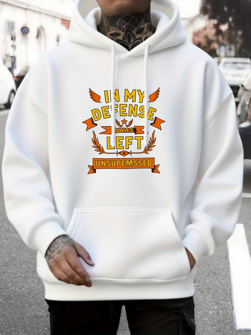 Men's Graphic Hoodie In My Defense I Left Unsurprised Autumn Leaves Hoodie