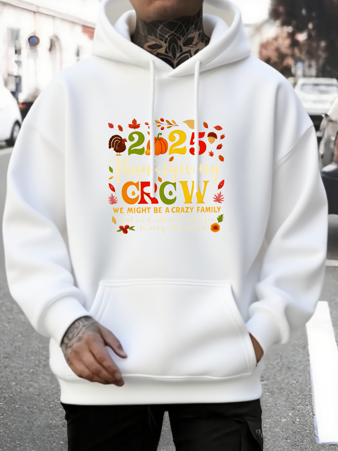 Men's Graphic Hoodie Grow Colorful Flowers And Fresh Leaves Surrounded By 2025 Text