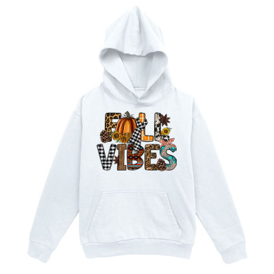 Men's Graphic Hoodie Fall Vibes With Pumpkins Plaid Leaves Surrounded By Autumn Details Hoodie