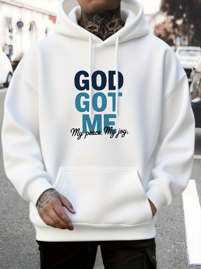 Men's Graphic Hoodie God Got Me With Joyful Belief Among Urban Street Hoodie
