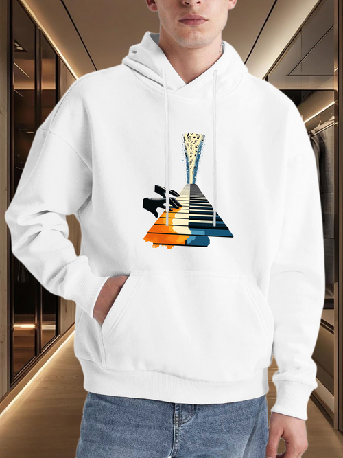 Men's Graphic Hoodie Vibrant Steps With Abstract Colors Leading To Open Sky Pyramid