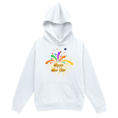 Men's Graphic Hoodie Happy New Year Colorful Fireworks Bursting With Stars And Streamers Celebration Hoodie