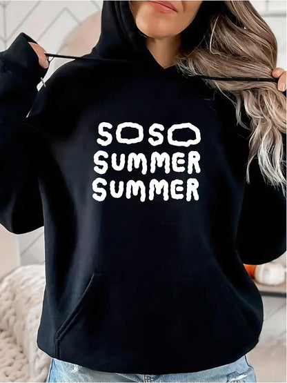 Women's Graphic Hoodie Soso Summer Summer Bold Cloud Style Letters Hoodie