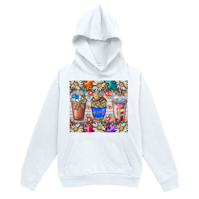 Men's Graphic Hoodie Colorful Ice Cream Sundaes With Fruit And Flowers In White Background Dessert