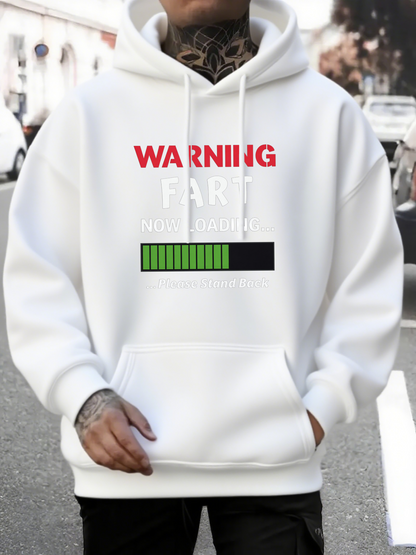 Men's Graphic Hoodie Warning Fart Meter Loading Graph With Funny Progress Bar