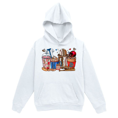 Men's Graphic Hoodie Cartoon Sweet Beverages With Straws Surrounded By Hearts On Table Drinks