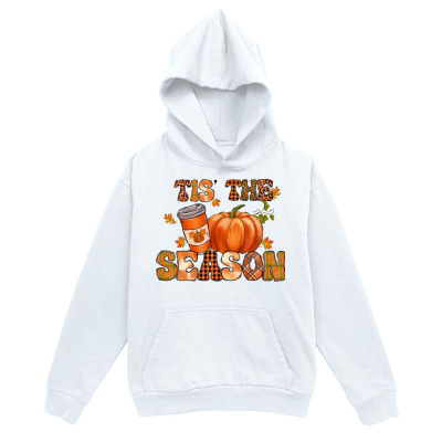 Men's Graphic Hoodie Tis The Season With Dancing Pumpkin Surrounded By Autumn Leaves Hoodie
