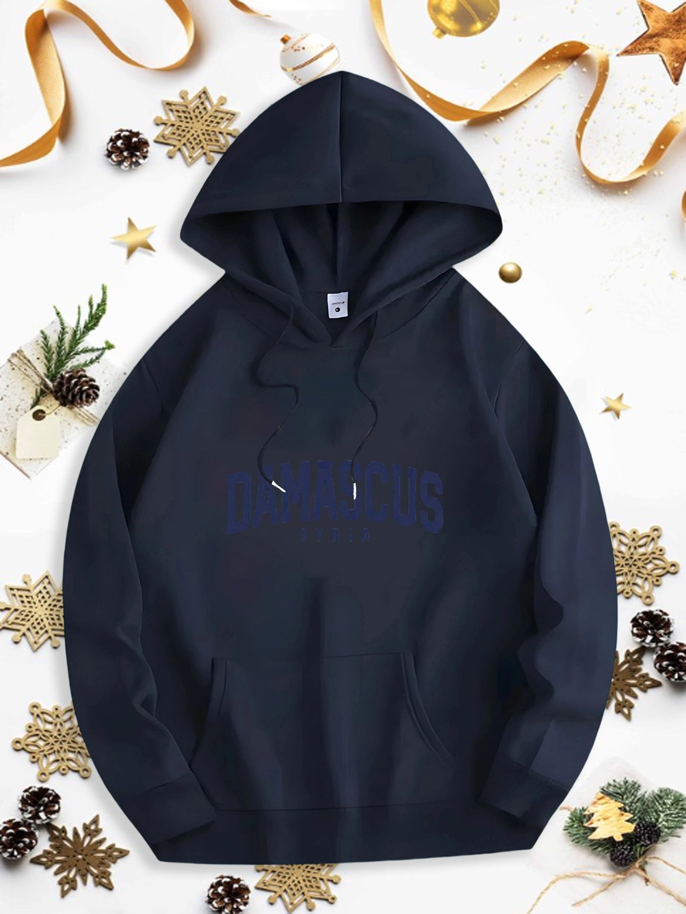 Men's Graphic Hoodie Delicious Ribbon Garland With Pinecones And Golden Festive Leaves Hoodie
