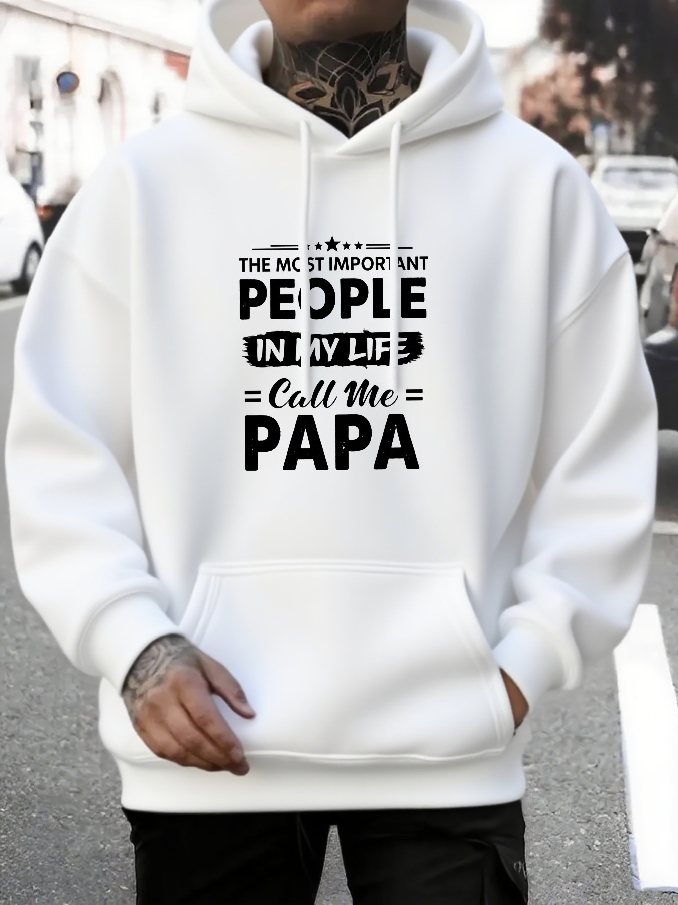 Men's Graphic Hoodie The Most Important People In My Life Call Me Papa Classic Urban Street Hoodie