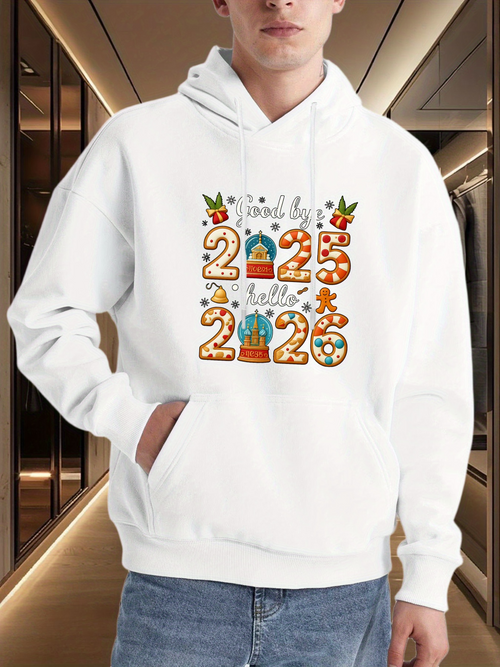 Men's Graphic Hoodie Jingle All The Way Festive Gingerbread Holiday Letters Hoodie