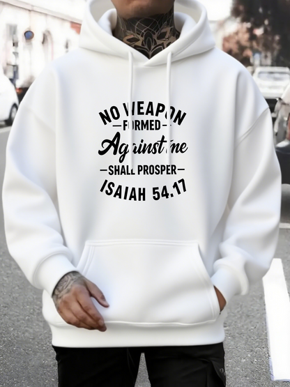 Men's Graphic Hoodie No Weapon Formed Against Me Shall Prosper Isaiah Hoodie