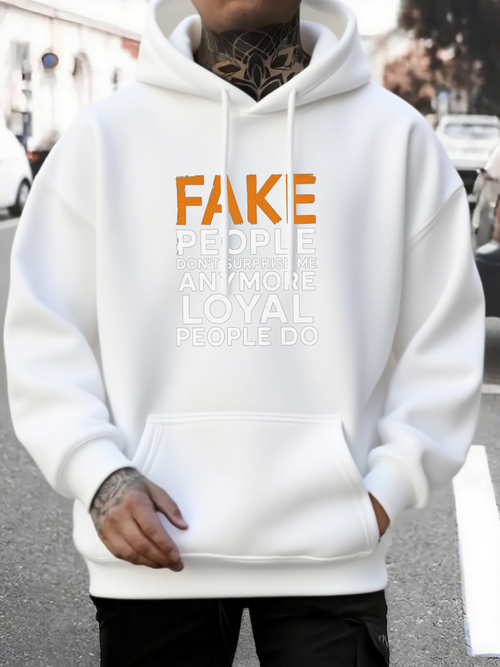 Men's Graphic Hoodie Fake People Around Loyal Hoodie